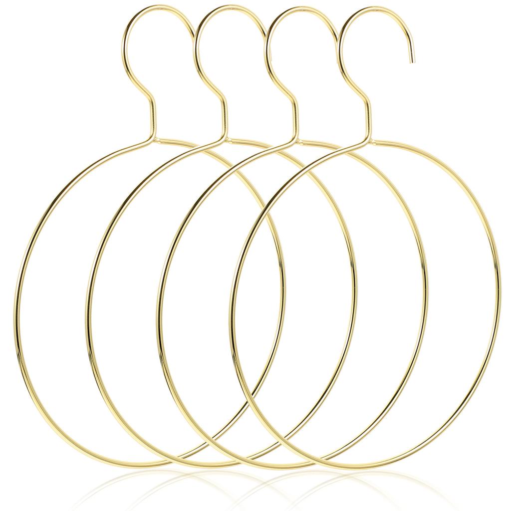 4Pcs Sturdy Round Metal Scarf Hanger Closet Storage Rack for Scarves Shawls Ties Belts Maximize Wardrobe Space Neat Display