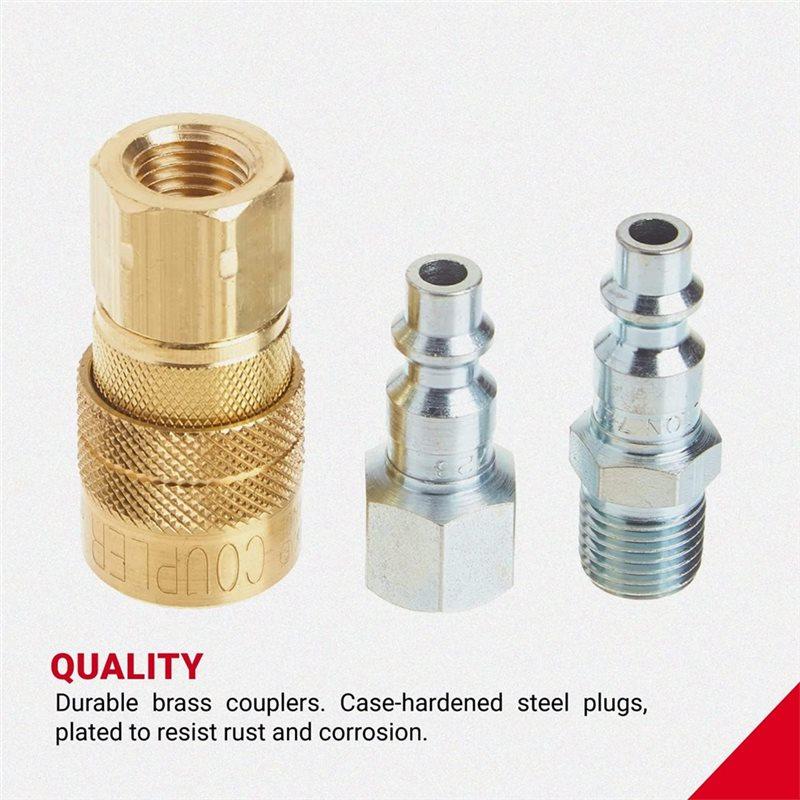 ABBP-(S-210) 12-Piece M-Style Air Coupler And Plug Kit 1/4" NPT Connection Max Pressure 300 PSI Flow Rate 40 SCFM