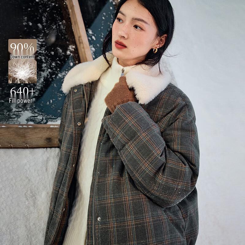 

Женский пуховик Inman в клетку в стиле ретро S