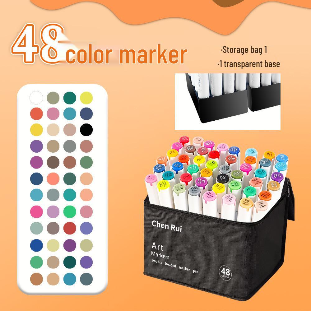 48-Color Anime Art Brush Markers - Fade-Resistant, Layerable Watercolor Set