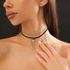 Creative love-shaped chain pendant choker short mixed and matched flannel gothic neck chain jewelry