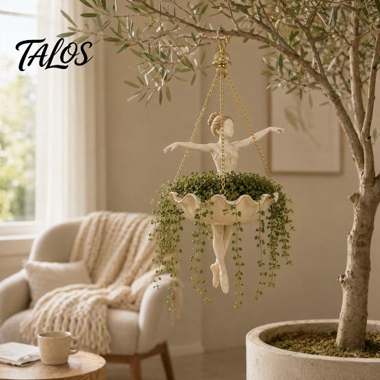 Balcony Plant Decor Ballet Dancer Hanging Planter, Decorative Flower Pot for Indoor Outdoor Garden, Cute Space-saving Hanger Planter Succulents Spider