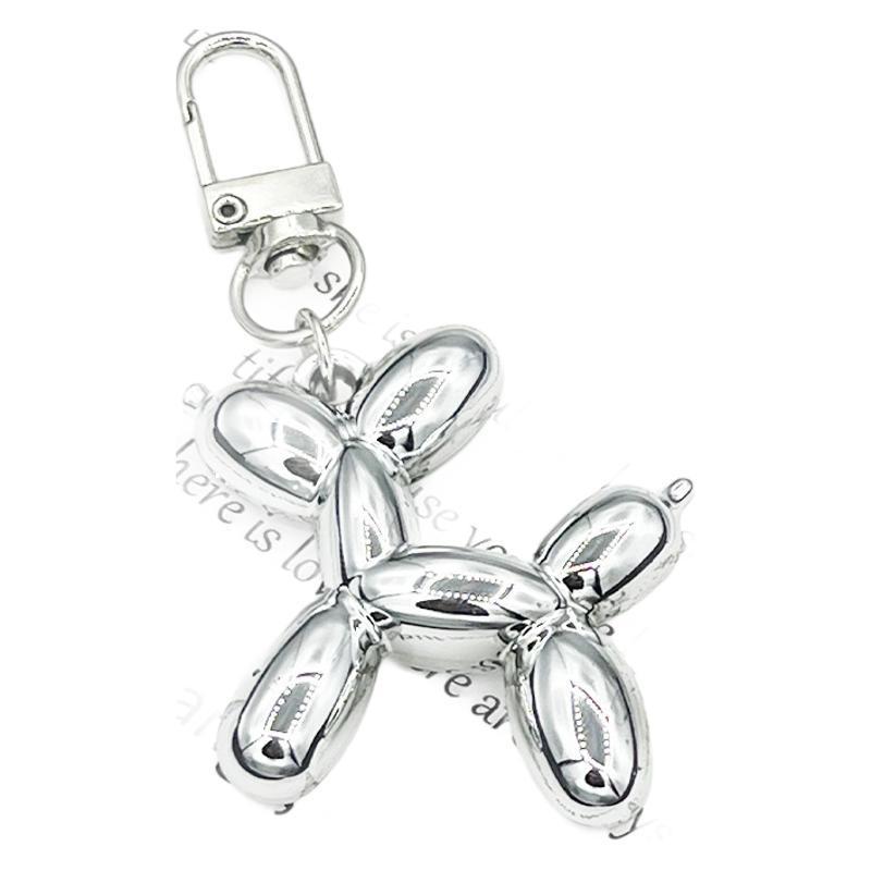 

Брелок-подвеска в виде серебристой звезды и собаки из воздушных шаров - Темный крутой шарм для DIY, стиль Xiaohongshu INS.