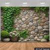 2D Natursteinwand Kulisse Vintage Efeupflanze Gartenthema Hintergrund