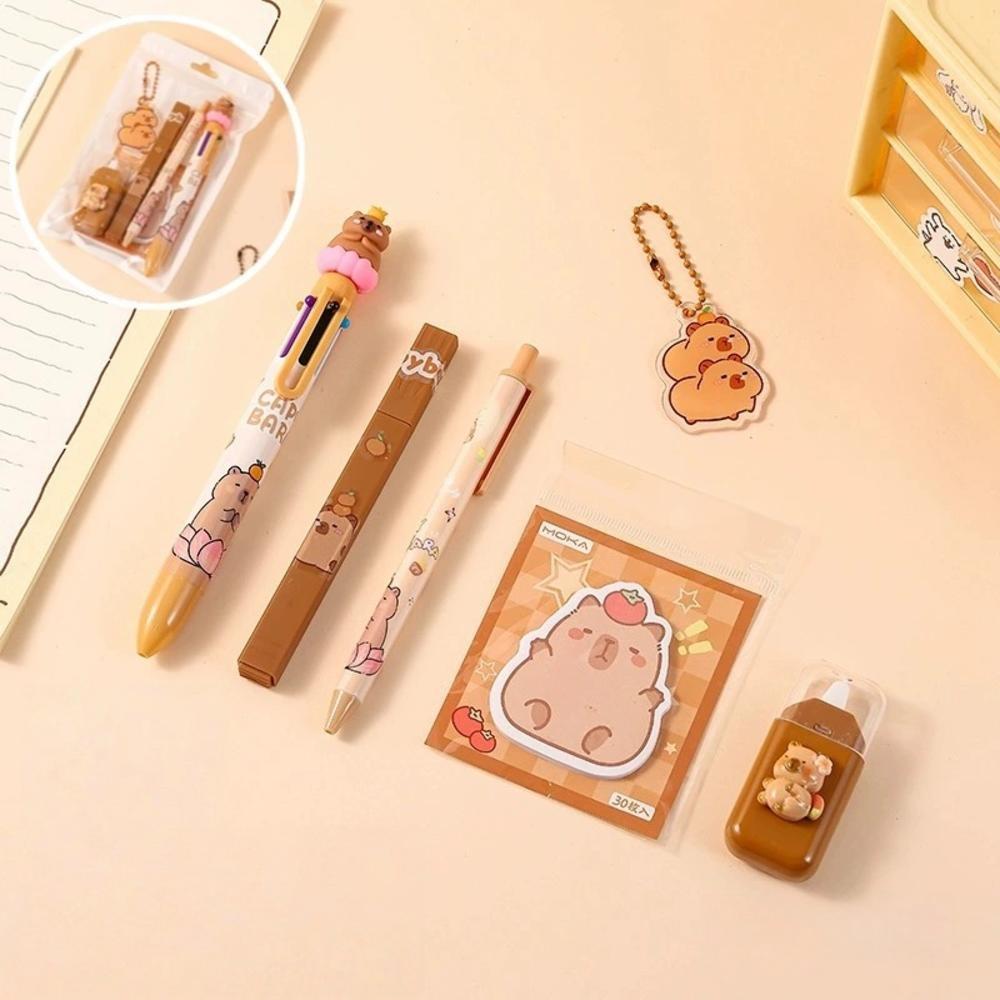 Capybara Stationery Set For Kids Gift Pens Stickers Utility Knife Stationery Gift Box Back To School Learning Birthday Gift