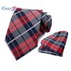 Men Flower Two-piece Tie Set Stripe A Tie  Business Fashion Handkerchief Paisley Plaid Necktie