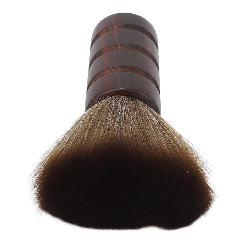 Hair Cutting Neck Dust Brush Home Salon Barber Nylon Hair Wooden Handle Face Neck Hair Dust Cleaning Brush