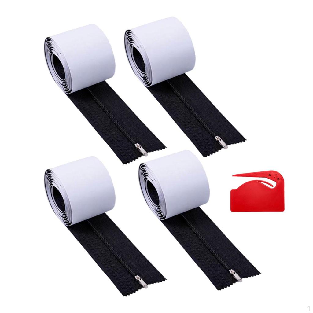 4 rolovací dveře zipová sada samolepicí 7 stop dlouhá s PP fólií řezný nástroj ochrana proti prachu bariéra