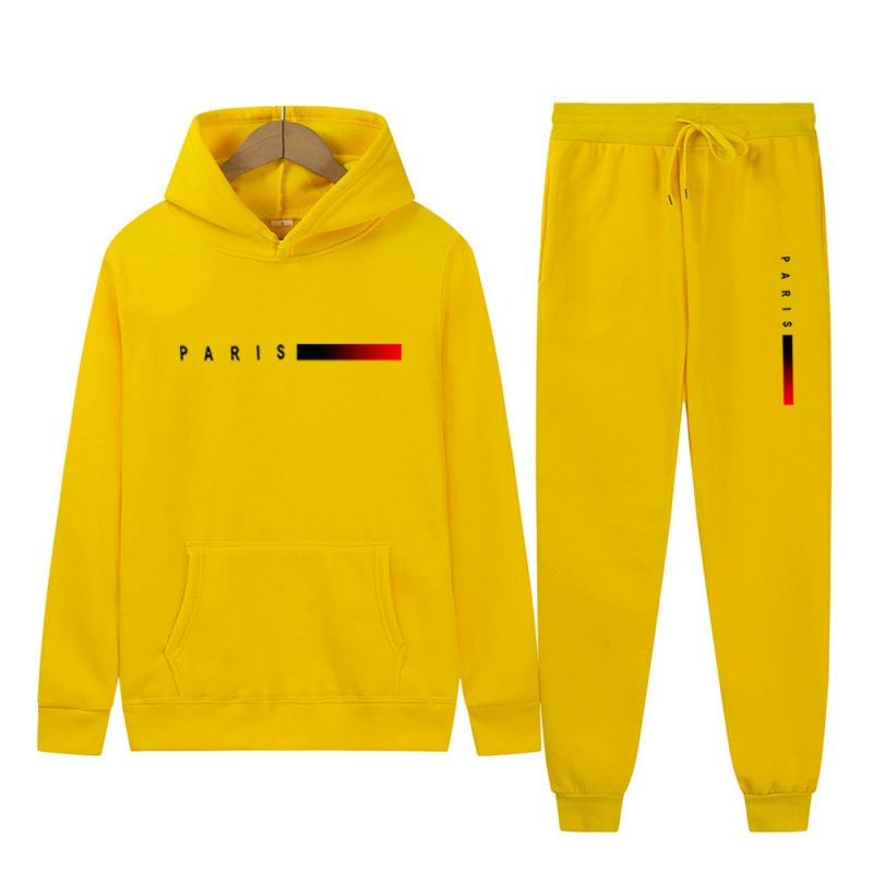 Pánské sportovní soupravy Nová pánská mikina s kapucí a potiskem písmen Volná mikina Sportovní souprava