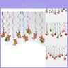 Decorações Criativas de Natal Penduradas Para Crianças Escola Festivas Banners Espirais E Bandeiras Triangulares
