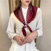 Square Scarf French Geometric Shape Printed Scarf Silk Scarf Korean Style Scarves Female Shawl