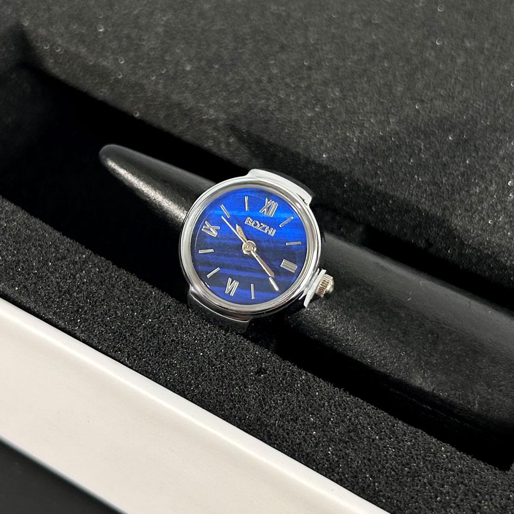 

Ретро панк сплав палец кольцо для часов для женщин мужчин пара кольца цифровые часы эластичные эластичные кольца для пальцев ювелирные часы лазурь