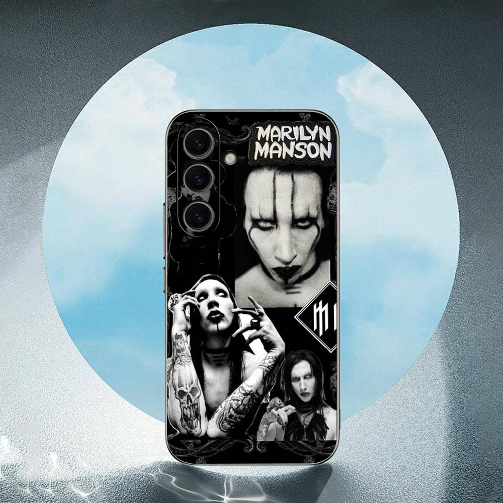 M-Marilyn M-Manson For Samsung Galaxy S23 S24 S25 Ultra S22 Plus S21 Black Soft Case Waterproof Soft Case