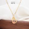 S925 Sterling Silver Chinese Butterfly Fu Necklace with Gem and Pearl Inlay