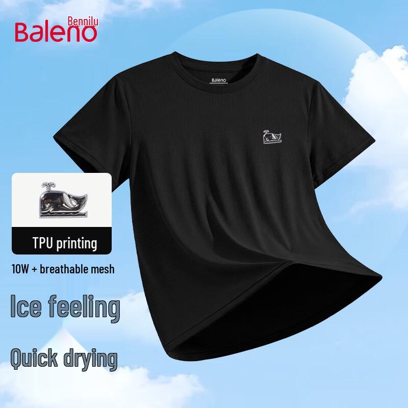 Baleno Men s Whale Print Cool-Feel Short Sleeve T-Shirt 3XL