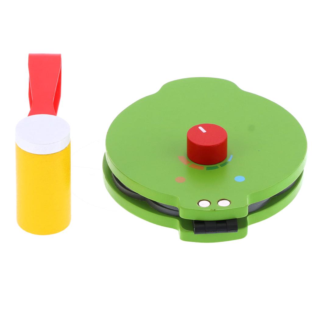 Simulation Pancake Machine Toy Children Kids Pancake Maker Cooking Wooden Kitchen Toys