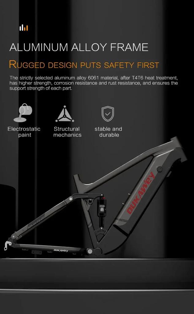 Bicicleta Eléctrica Dukawey Silvertip8 1000W52V20AH Todoterreno, E-Bike Totalmente Suspendida para Adultos, Frenos Hidráulicos Dobles