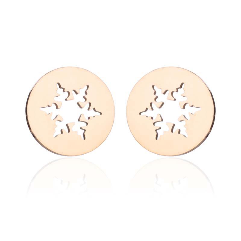 Weihnachten Edelstahl Geometrische Schneeflocken Ohrstecker