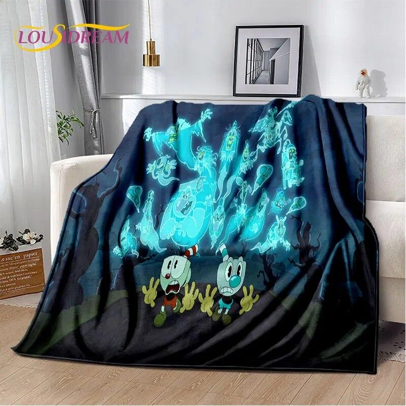 

Мягкое плюшевое одеяло Cuphead and Mugman, Game Gamer, фланелевое одеяло, одеяло для гостиной, спальни, кровати, дивана, чехол для пикника, детский чехол 75x100cm (30x40inch)