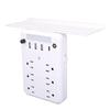 Wall Outlet Extender with Shelf Night Light Surge Protector 4 USB Ports 6 AC Outlets Wall Power Strip for Home