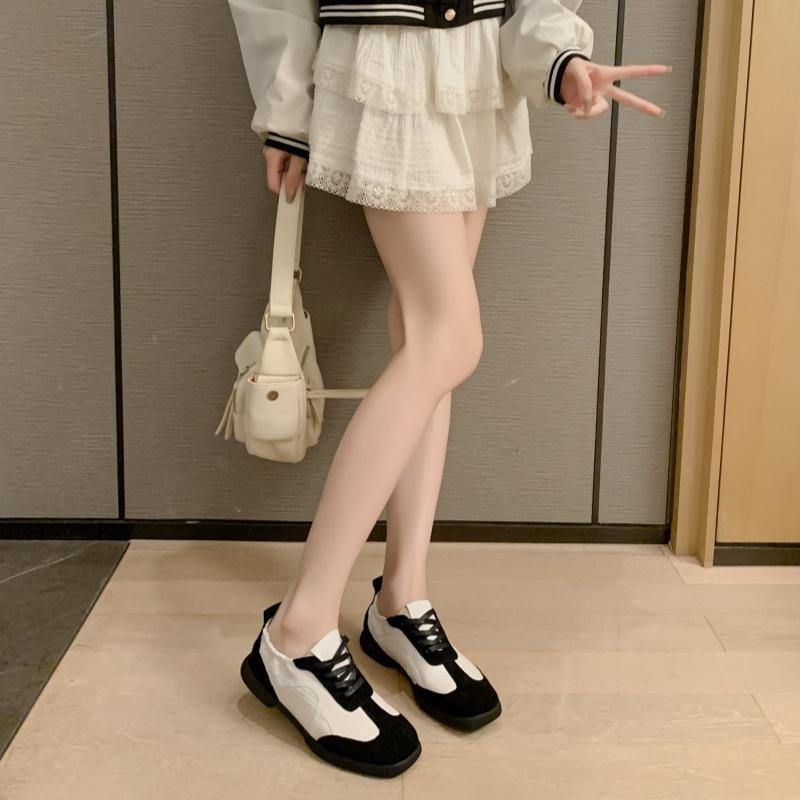 Designer new spring and summer new color matching leather sports casual shoes flat ballet shoes women