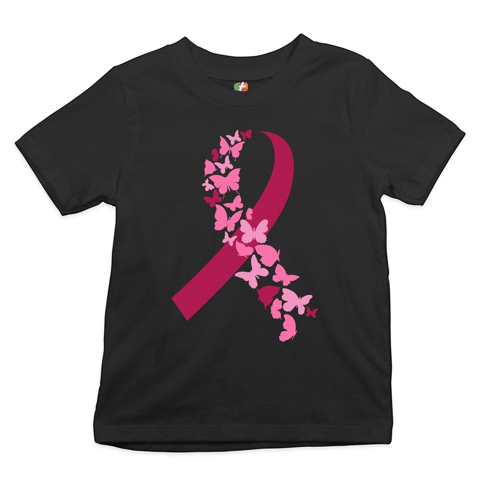 

Butterflies Pink Ribbon Youth kids boys T-Shirt Breast Cancer Awareness Hope Kids 150