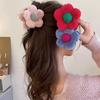 Korean Style Plush Flower Hair Claws Fashion Small Hair Clips Sweet Barrettes Shark Clips For Women Hair Accessories Headwear