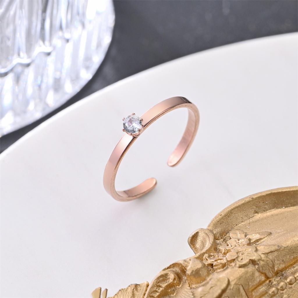 Temperament high-end niche open zircon ring, simple personalized couple diamond ring hand jewelry