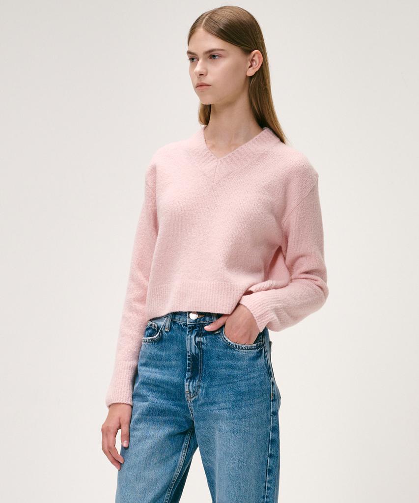 KEI CURRENT Boucle V-Neck Sweater_Pink