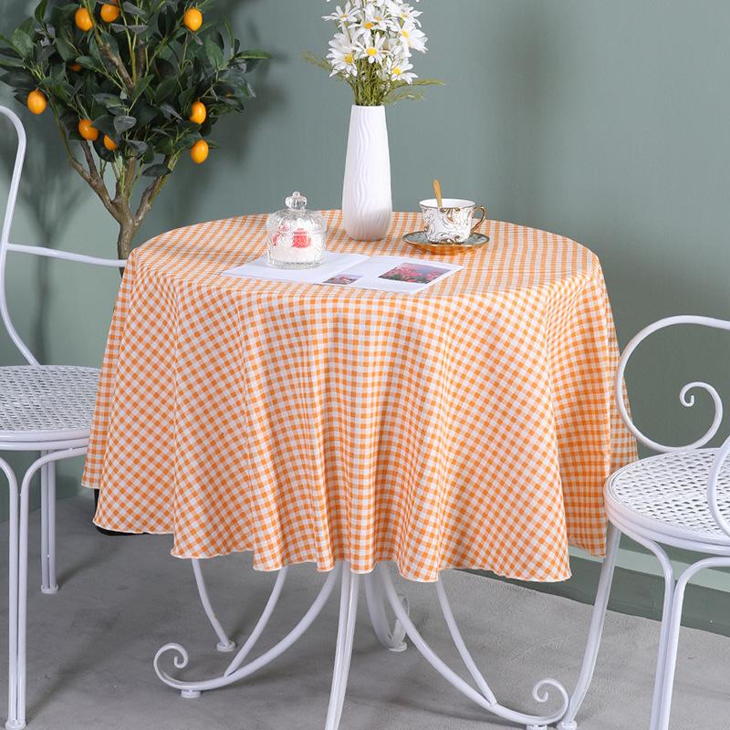 Runde Tischdecke Baumwolle Leinen Karierte Tischdecke Klein Frisch Runde Tischdecke Couchtisch Tischdecke Couchtischdecke
