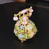 Wedding Jewelry Display Case Telephone Jewelry Organizers Storage Box with Elegant Crystal Embellishments Metal Texture