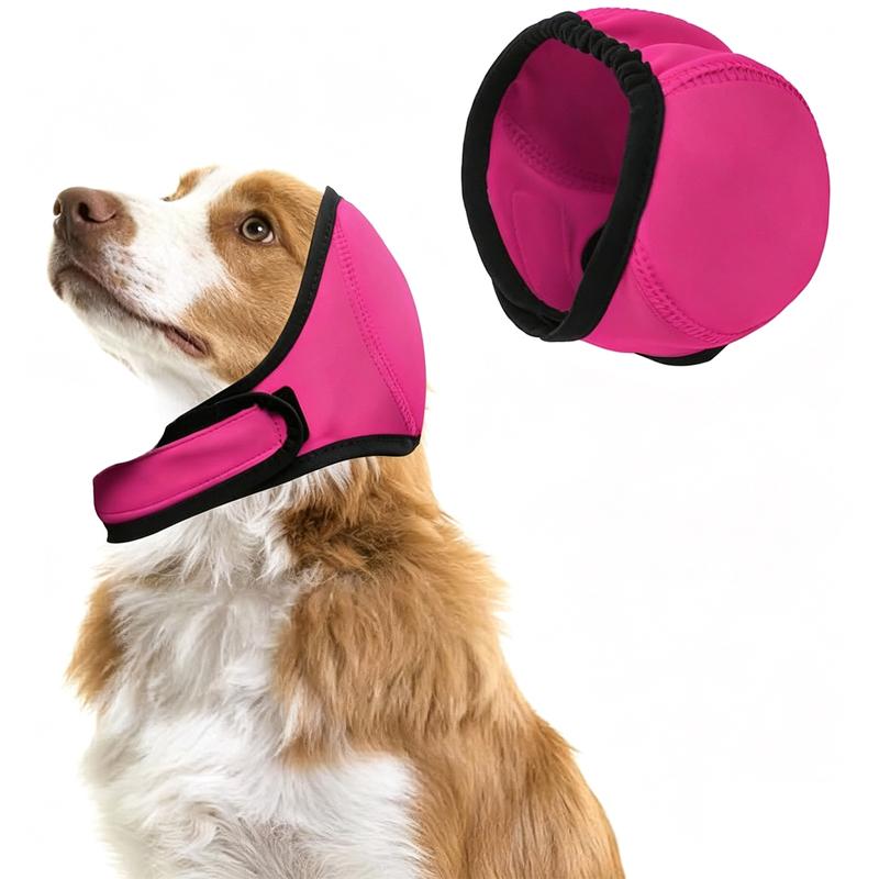No Flap Ear Wrap Adjustable No Shake Ear Wrap with Calming Hoodie Pet Ear Cover Muffs for Bathing Grooming Drying & Noise Relief