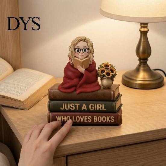 Graduation Gifts for Students Wooden Reading Figurine Ornament, 2D Flat Decorative Signs Book Lovers, Birthday Presents Librarians Literary Decoration