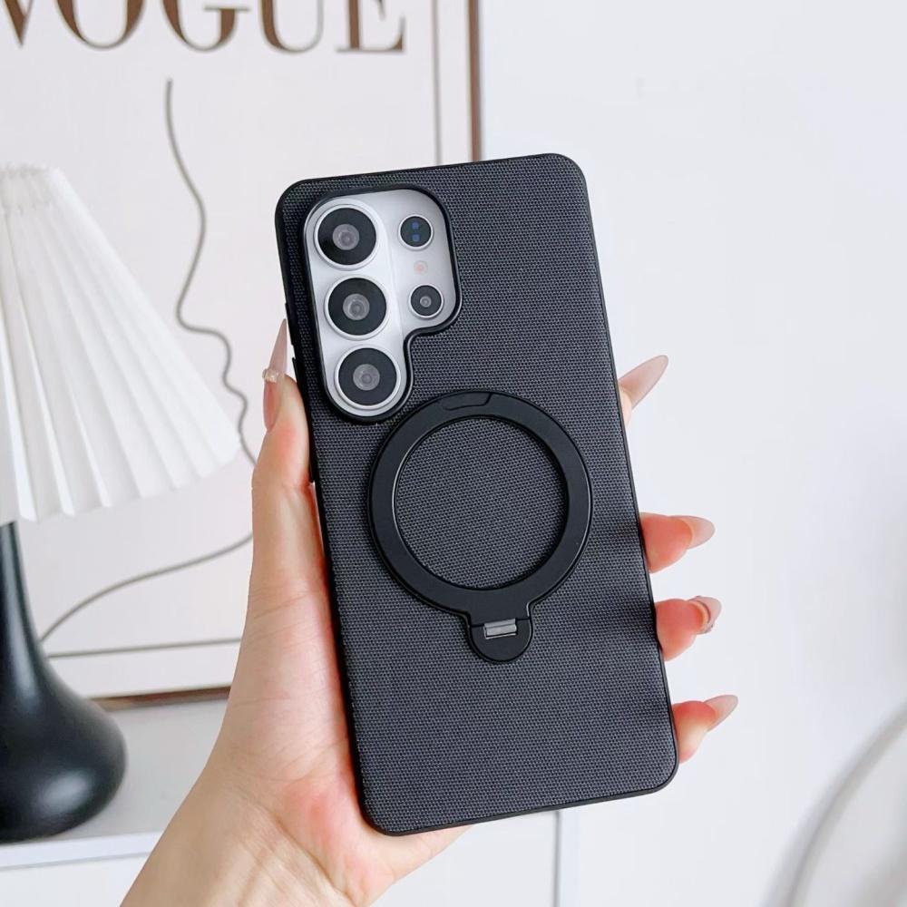 Original Tech-Woven Fabric 360° Magnet Ring Stand Phone Case For Samsung Galaxy S26 S25 S24 Ultra Case for Magsafe Back Cover