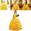 Stupendo Abito da Ballo Cosplay Principessa Belle La Bella e la Bestia, Scollato