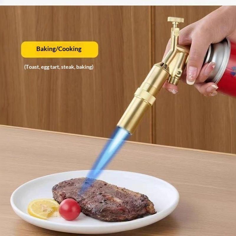 Easy to Refill Auto Ignition Gas Welding Torch Adjustable Flame Burner for Brazing Cooking Camping BBQ Home Maintenance