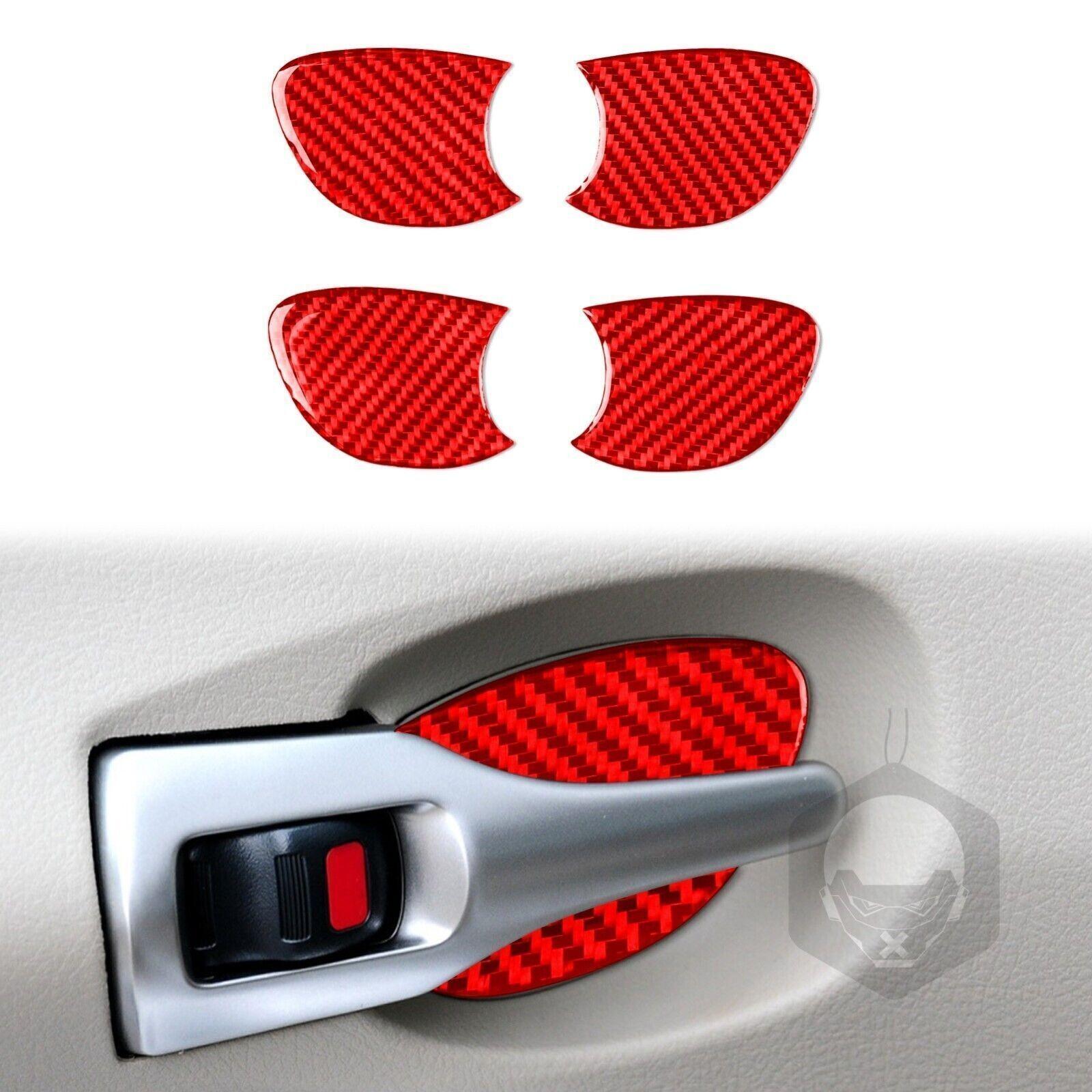 Red Carbon Fiber Car Inner Door Handle Bowl Cover Trim For Toyota Corolla 07-13