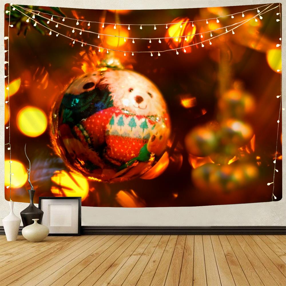Christmas Snowman Decorative Print Pattern Tapestry Home Living Room Bedroom Wall Background Fabric Tapestry