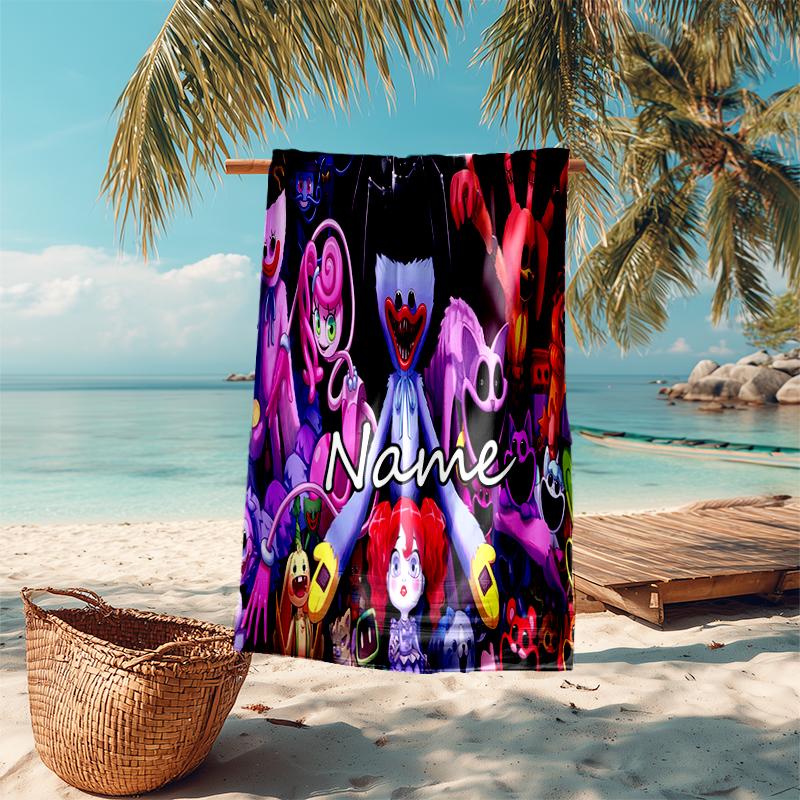 Personalized customized proof beach towel with Poppy Playtime pattern - soft, absorbent,quick-drying,perfect swimming,camping&bathing