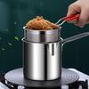 Detachable Handle Deep Frying Pot Stainless Steel Tempura Fryer Pan  Filter Noodles