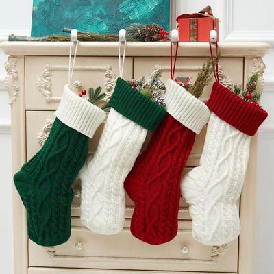 Neue Farbblock-Strickwolle Weihnachtsornamente & Kinder-Bettvorrats-Geschenktüte