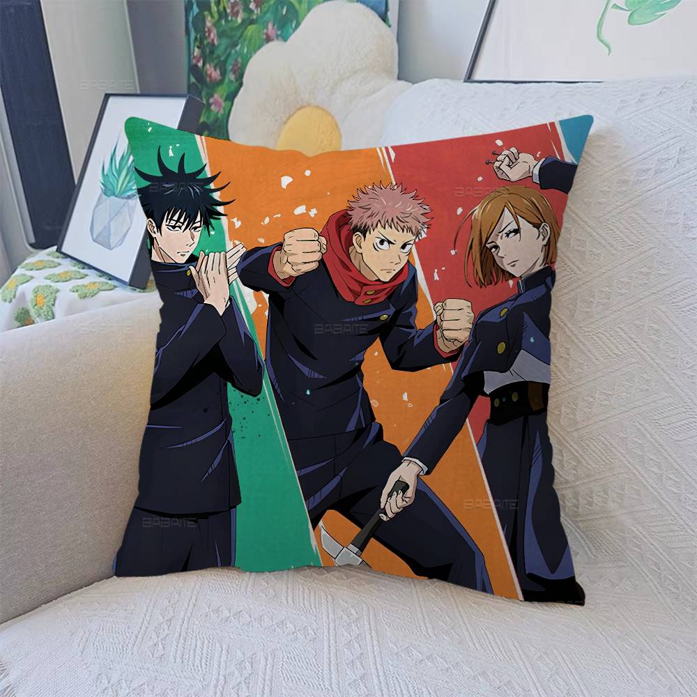 Japanese Manga J-Jujutsu K-Kaisen Pillow Covers Cartoon Sofa Decorative Home Double-Sided Printing Plush Cute Cushion Cover