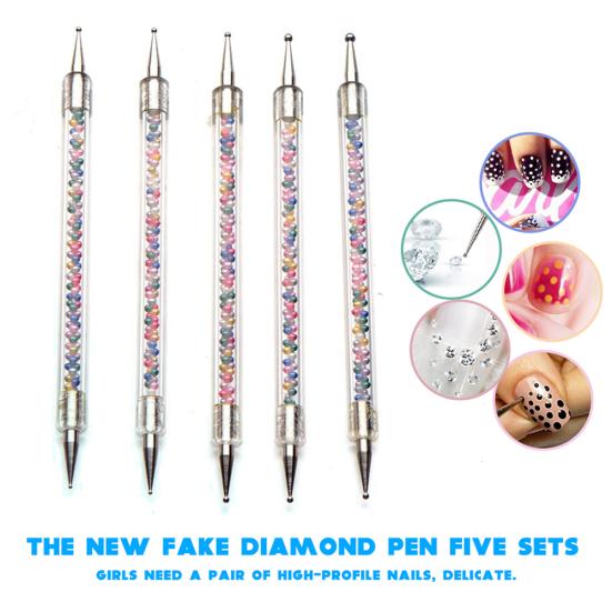 

5Pcs/Set Nail Art Dotting Tool Pen Colorful Beads Double Ended Manicure Kit