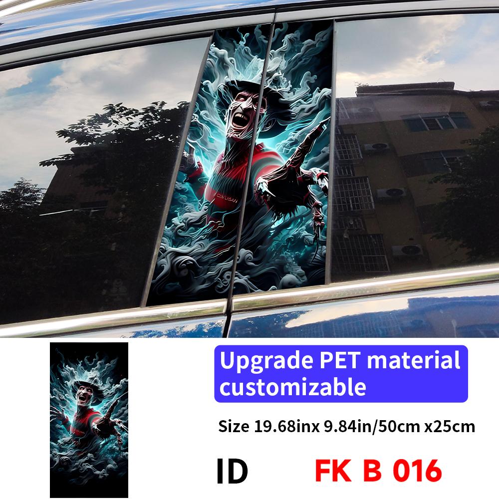 Ghost Car Stickers Car B-pillar Vinyl Decals Waterproof Auto Center Pillar Sticker Cover Scratches Vehicle Decors Accessories