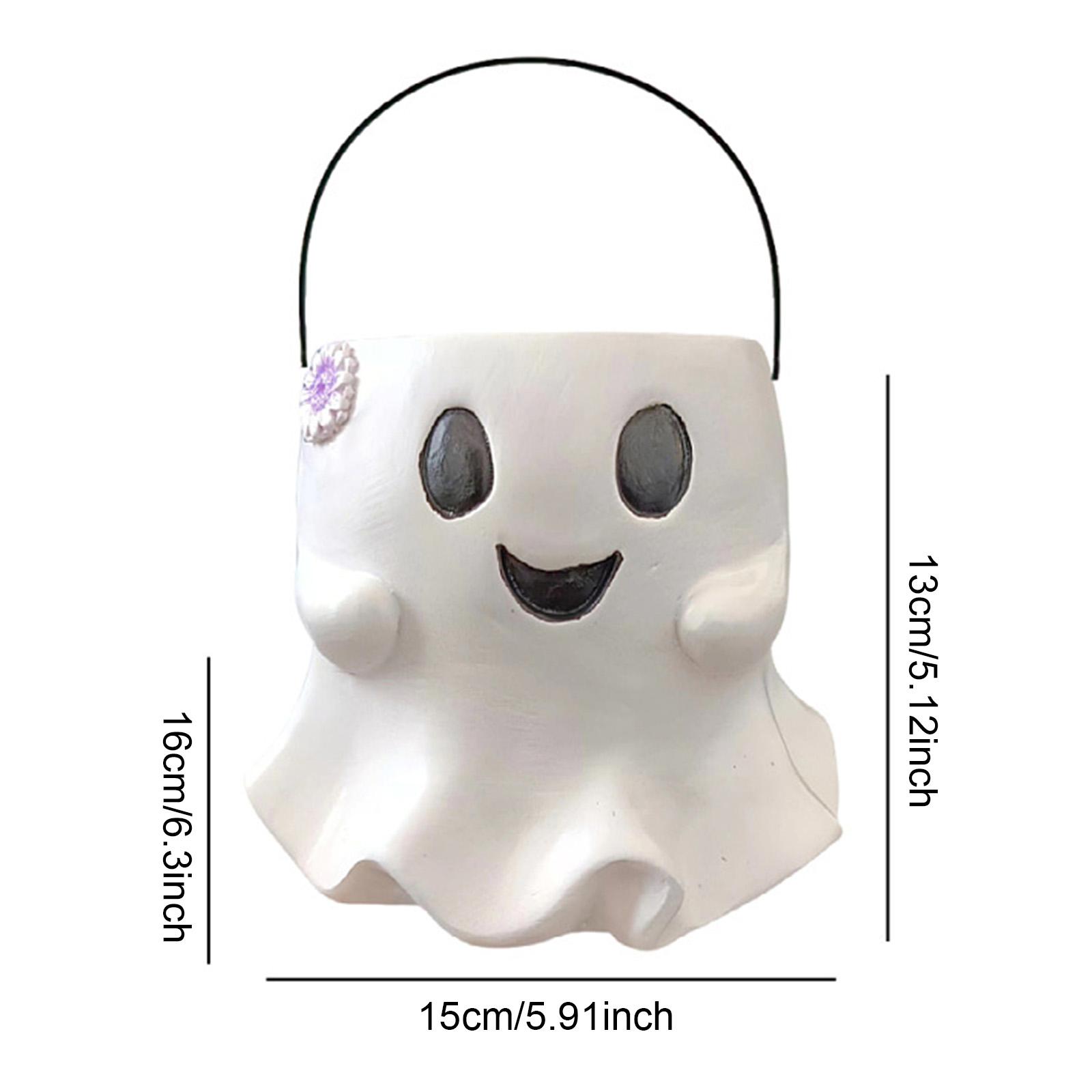 

Halloween New Ghost Candy Bucket Resin Candy Storage Bowl Portable Halloween Candy Vase Holder for Trick Or Treat Party Supplies