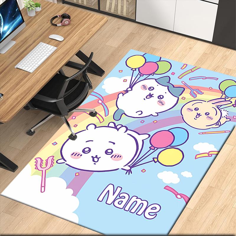 Custom Name Usagi Printed Carpet, for Office Chair Living Room Bedroom Kitchen Room Decor Gifts.