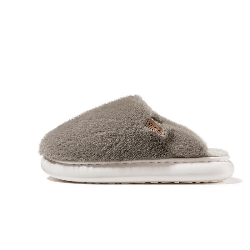 

PUXI Пукси Ланьчжи Роскошные Плюшевые Тапочки на Толстой Подошве из Хлопка для Дома, Комнатные, Нескользящие, Флисовые, Теплые, Хлопковые Тапочки 44-45