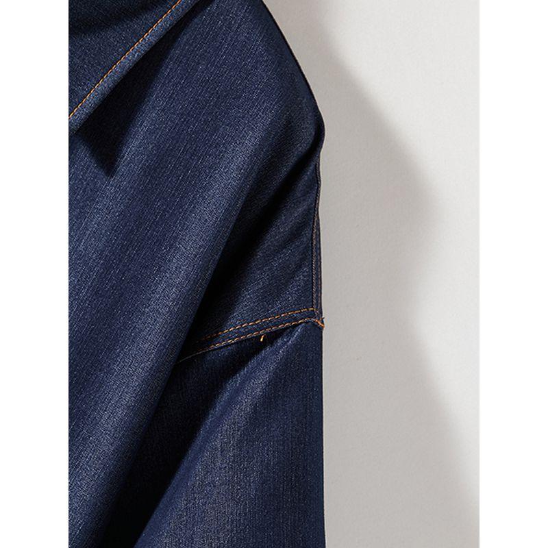 Original Order Orders Exported to Japan! Harajuku Girls Summer Raglan Sleeve Washed Cotton Denim Blue Large Pocket Open Line Dress Breathable