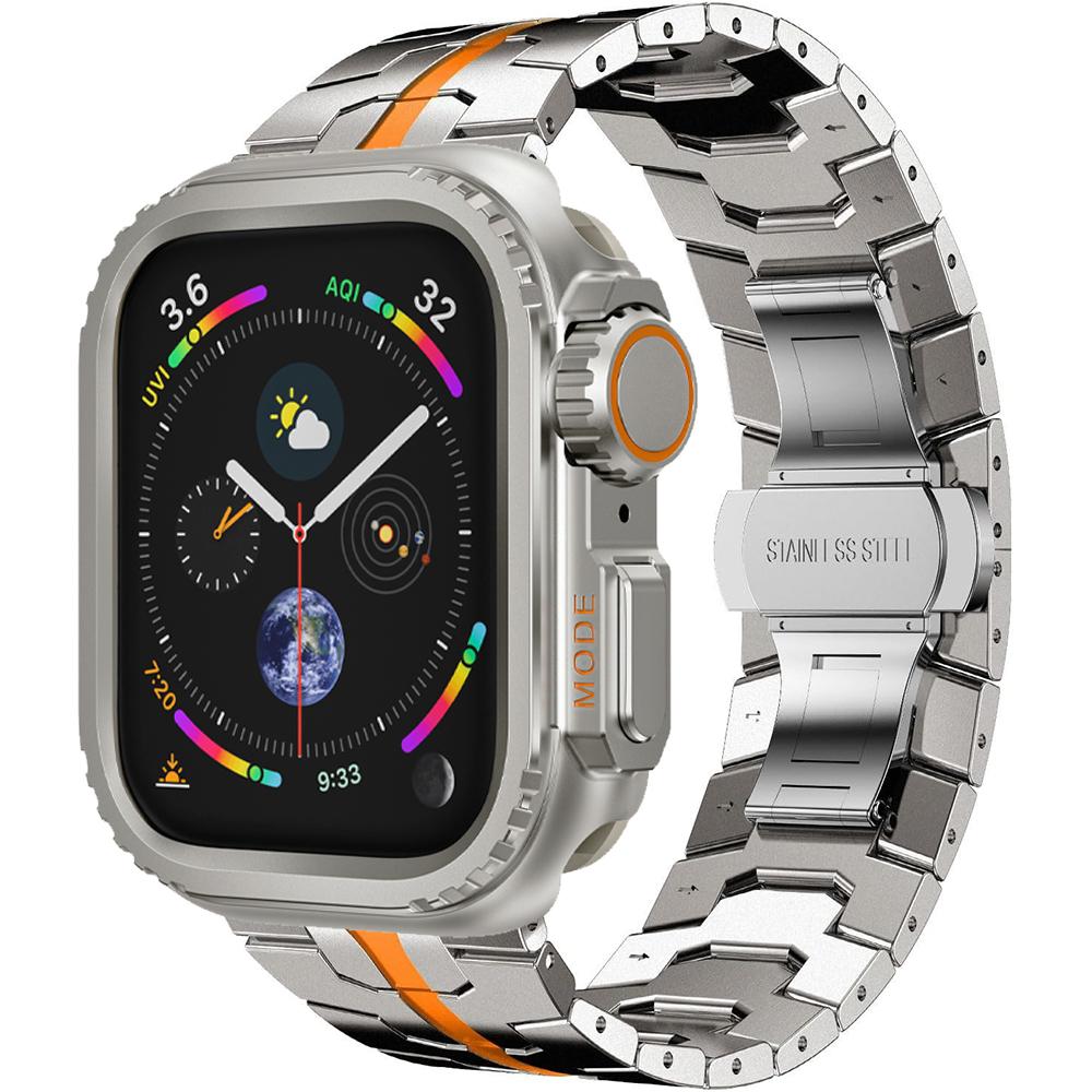 Stainless Steel Band+Case for Apple Watch Strap 46mm 49mm 44mm 45mm Correa Bracelet Protective Cover Iwatch 10 9 8 7 Se 6 Ultra