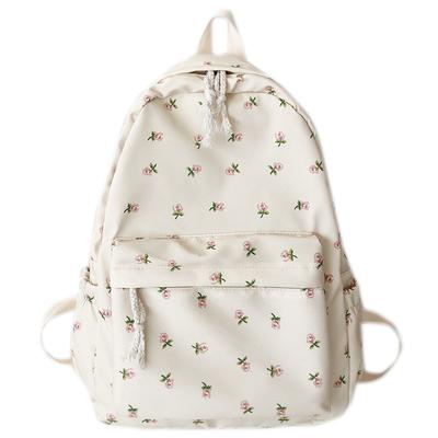 Student School Backpack Floral White School Bags Teenager Girls Cute Women's Backpack Brand Book Bag Nylon Rucksack